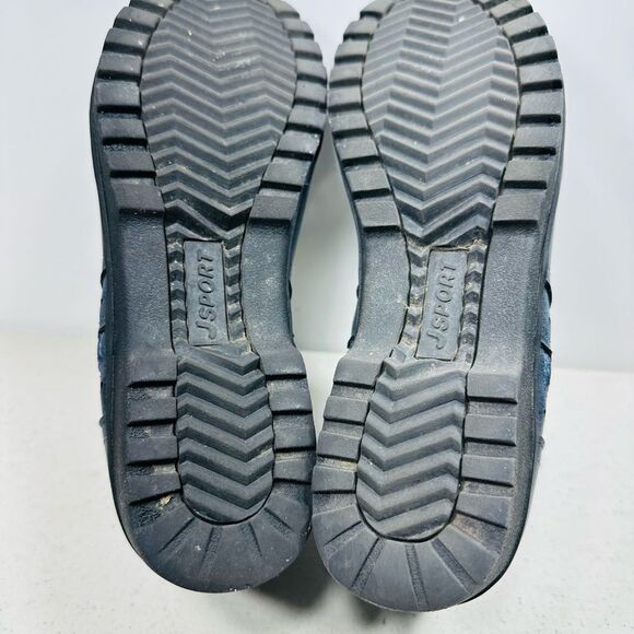 Jsport Jenna Ankle Boots Women 7 M Blue Faux Leather Side Zip Memory Foam Bootie - Picture 7 of 8